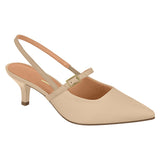 Vizzano 1122-881 Strappy Kitten Heel Pointy Toe Pump in Beige