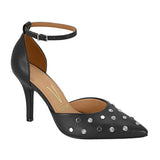 Vizzano 1184-1192 Studded Pointy Toe Pump in Black Napa