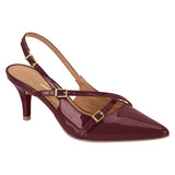 Vizzano 1185-1124 Pointy Toe Slingback Pump in Wine Patent