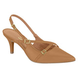 Vizzano 1185-1124 Pointy Toe Slingback Pump in Camel Napa