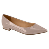 Vizzano 1206-200 Pointy Toe Flat in Taupe Patent