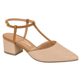 Vizzano 1220-363 Block Heel T-Bar Pump in Beige