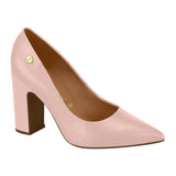 Vizzano 1285-400 Block Heel Pointy Toe Pump in Pastel Pink Napa