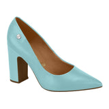 Vizzano 1285-400 Block Heel Pointy Toe Pump in Turquoise Napa