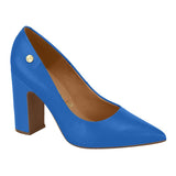 Vizzano 1285-400 Block Heel Pointy Toe Pump in Blue Napa