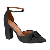 Vizzano 1285-444 Block Heel Pointy Toe Knotted Pump in Black