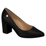 Vizzano 1290-500 Pointy Toe Block Heel Pump in Black Napa