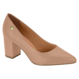 Vizzano 1290-500 Pointy Toe Block Heel Pump in Nude Napa