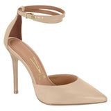 Vizzano 1421-102 Pointy Toe Ankle Strap Pump in Beige