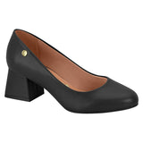 Vizzano 1423-100 Block Heel Round Toe Pump in Black Napa