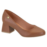 Vizzano 1423-100 Block Heel Round Toe Pump in Caramel Napa