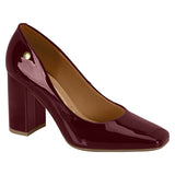 Vizzano 1428-100 Block Heel Pump in Wine Patent