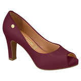 Vizzano 1840-300 Mid Heel Peeptoe Pump in Wine Napa