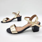 Beira Rio 8246-1176 Low Heel Sandal in Black/Gold