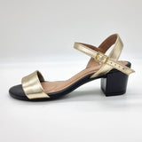 Beira Rio 8246-1176 Low Heel Sandal in Black/Gold