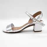 Beira Rio 8246-1176 Low Heel Sandal in White/Silver