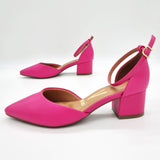 Vizzano 1220-317 Block Heel Ankle Strap Pump in Pink Napa