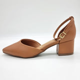 Vizzano 1220-317 Block Heel Ankle Strap Pump in Camel Napa