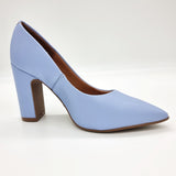 Vizzano 1285-400 Block Heel Pointy Toe Pump in Jeans Napa