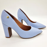 Vizzano 1285-400 Block Heel Pointy Toe Pump in Jeans Napa