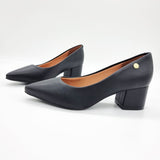 Vizzano 1220-315 Block Heel Pump in Black Napa