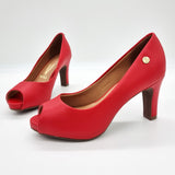 Vizzano 1840-300 Mid Heel Peeptoe Pump in Red Napa