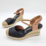 Vizzano 1277-1024 Espadrille Wedge in Black/Nude