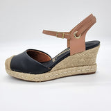 Vizzano 1277-1024 Espadrille Wedge in Black/Nude