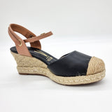 Vizzano 1277-1024 Espadrille Wedge in Black/Nude