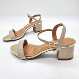 Vizzano 6291-900 Low Heel Sandal in Golden Shine