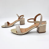 Vizzano 6291-900 Low Heel Sandal in Golden Shine