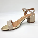 Vizzano 6291-900 Low Heel Sandal in Golden Shine