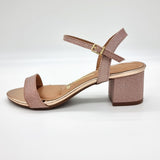 Vizzano 6291-900 Low Heel Sandal in Rose Gold Shine