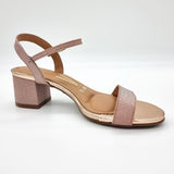 Vizzano 6291-900 Low Heel Sandal in Rose Gold Shine