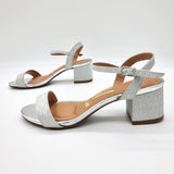 Vizzano 6291-900 Low Heel Sandal in Silver Shine