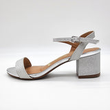 Vizzano 6291-900 Low Heel Sandal in Silver Shine