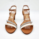 Vizzano 6262-1009 Block Heel Sandal in Camel / Off White