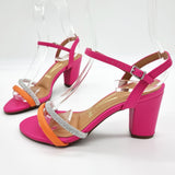 Vizzano 6262-1009 Block Heel Sandal in Pink / Orange