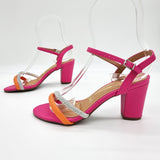 Vizzano 6262-1009 Block Heel Sandal in Pink / Orange