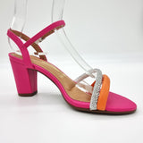 Vizzano 6262-1009 Block Heel Sandal in Pink / Orange