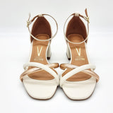 Vizzano 6428-131 Low Heel Sandal in Off White / Rose Gold