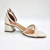 Vizzano 6428-131 Low Heel Sandal in Off White / Rose Gold