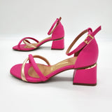 Vizzano 6428-131 Low Heel Sandal in Pink / Rose Gold