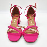 Vizzano 6428-131 Low Heel Sandal in Pink / Rose Gold