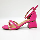 Vizzano 6428-131 Low Heel Sandal in Pink / Rose Gold