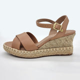 Beira Rio 8486-108 Espadrille Wedge Sandal in Tan