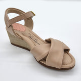 Modare 7164-100 Wedge Sandal in Beige Napa