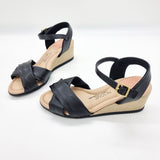 Modare 7164-100 Wedge Sandal in Black Napa