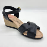 Modare 7164-100 Wedge Sandal in Black Napa