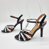 Vizzano 6249-493 High Heel Sandal in Black/Silver